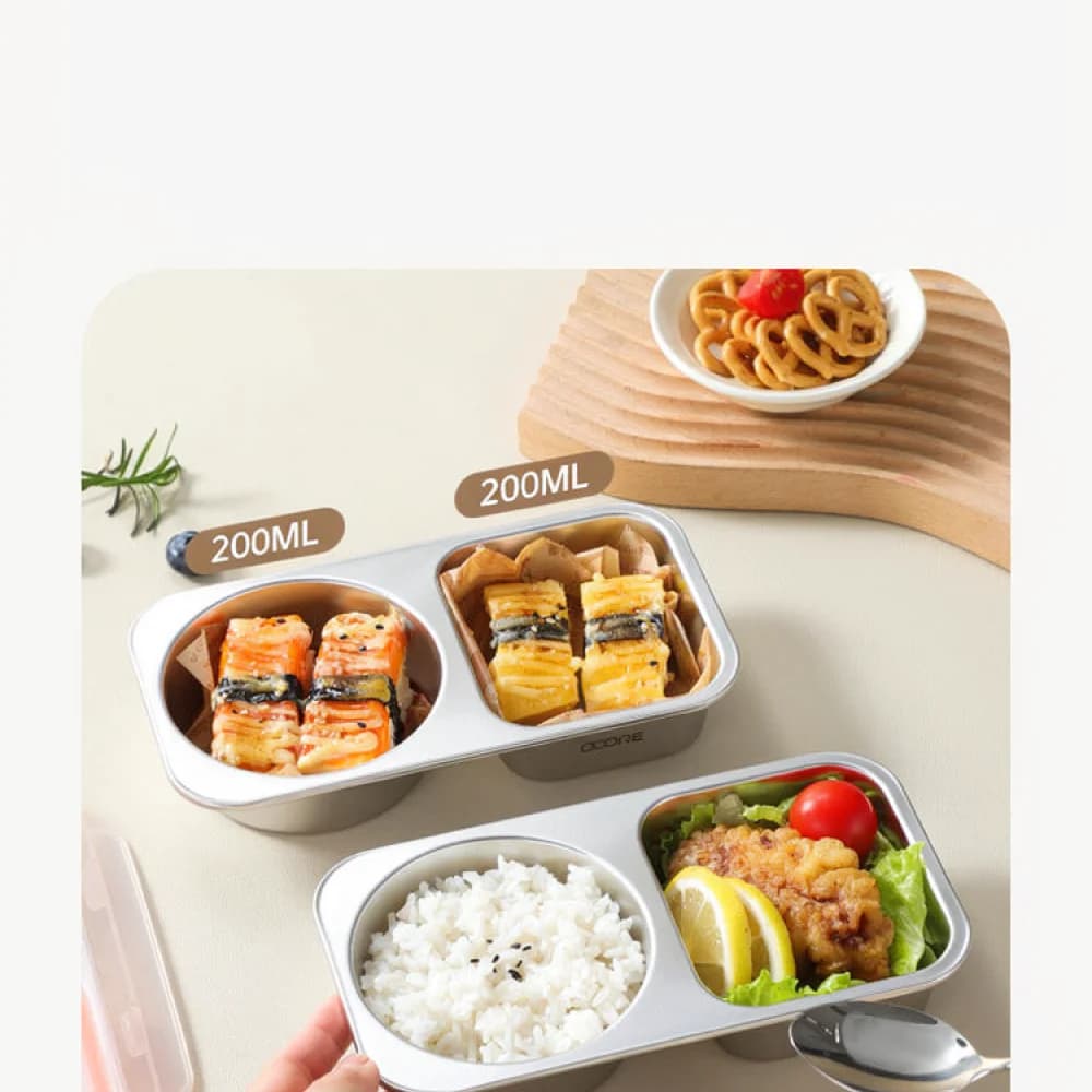 Divided Food Storage Box 304 Stainless Steel Bento Case Portable Lunch Container For Healthy Meal Prep School Office