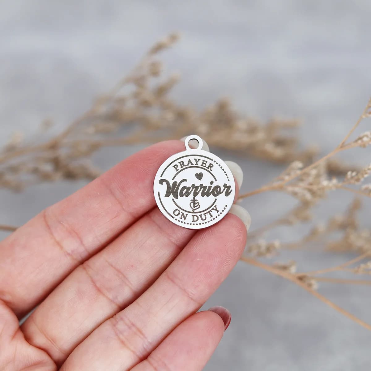 3 pieces stainless steel charm prayer warrior engraved service to Laser jewelry making necklace bracelets handmade DIY material