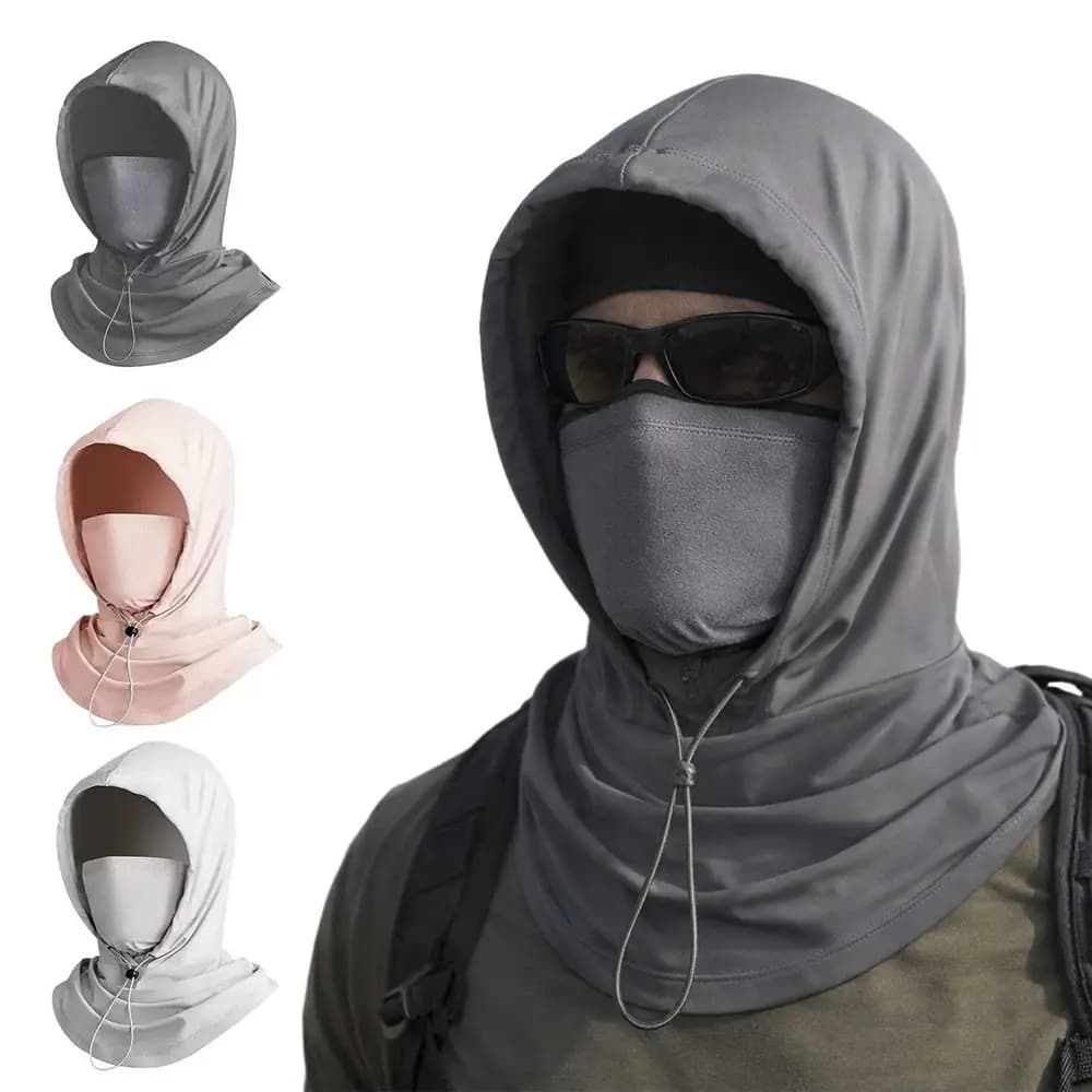 Cappello da Sole Unisex Anti-UV in Seta Ghiacciata Traspirante Regolabile con Sciarpa Parasole ad Asciugatura Rapida per l'Estate