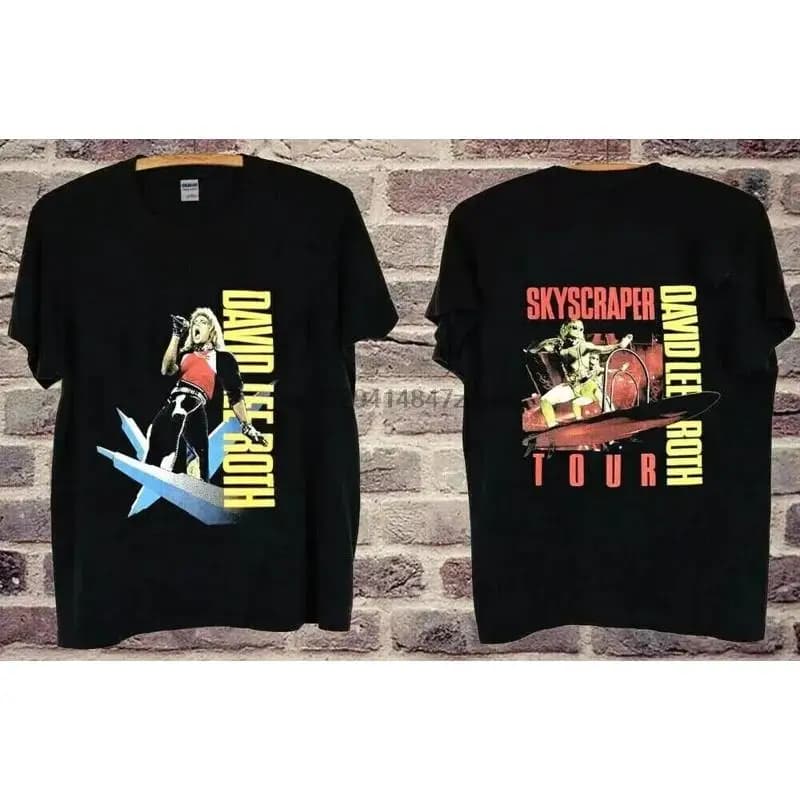 David Lee Roth - Skyscraper Tour 1988 T SHIRT nera taglia USA