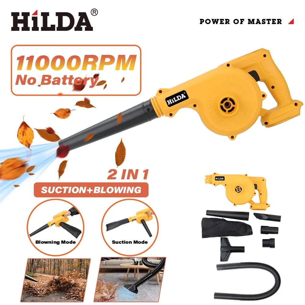 HILDA 1000W Air Blower Computer Cleaner Portable Electric Air Compressor Dust Collector Home Improvement and Tools Appliances
