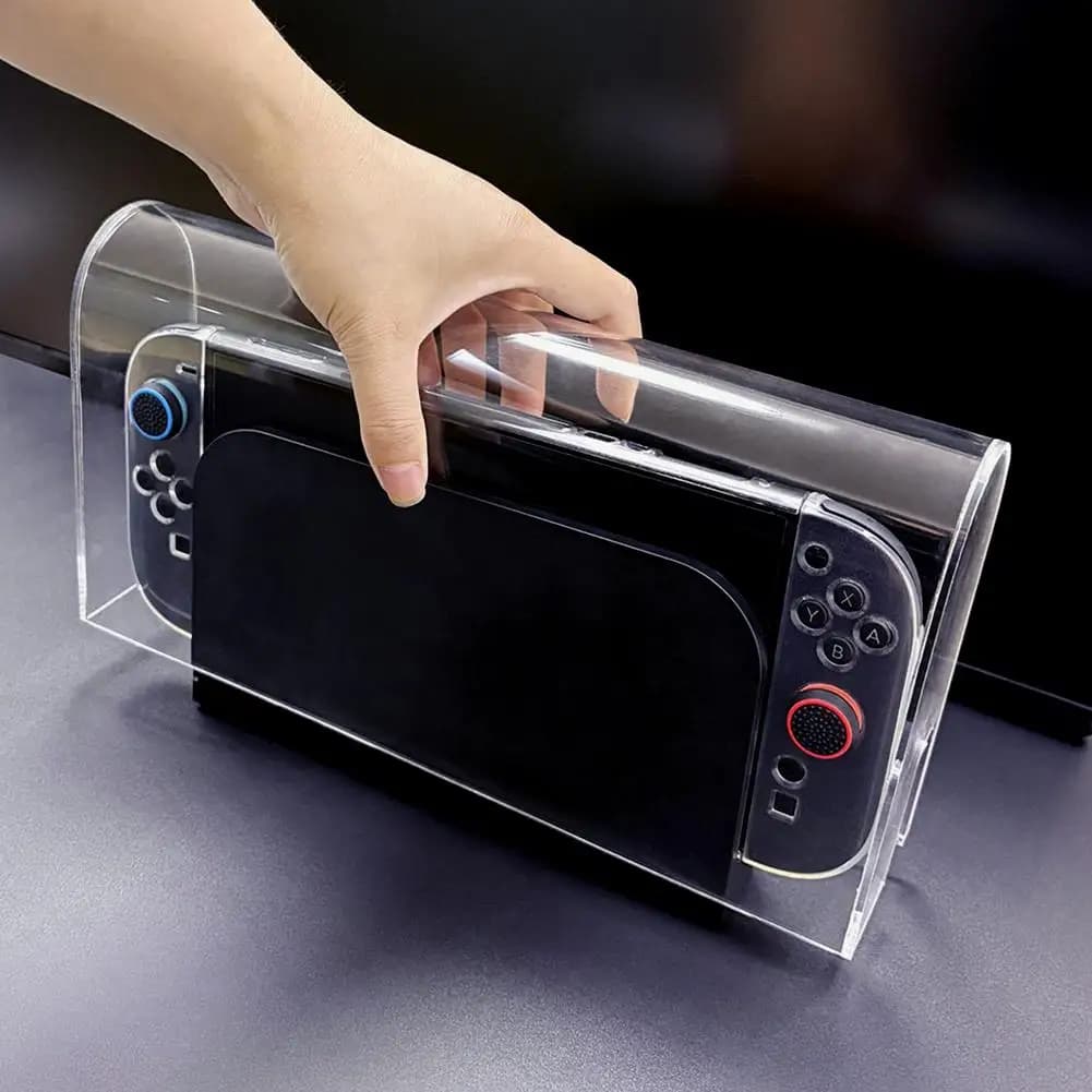 Custodia protettiva antipolvere per Switch 2//Switch Custodia protettiva Gioco Acrilico trasparente Impermeabile Antigraffio Accessori per console