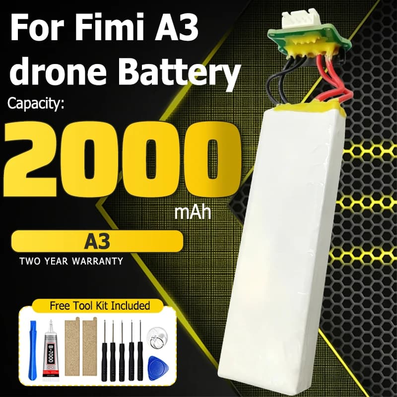 11.1V 2000mAh Newly Upgraded Drone Battery for FIMI A3 Lipo 3S Replacement DIY Drone Assembling AccessoriesLithium Battery Cells