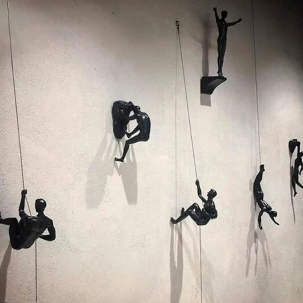 Arrampicata Atleta Uomo Arte Sport Appeso a parete Ornamenti Figure per la casa Miniature Arrampicata su roccia Uomo Sculture in resina Statua