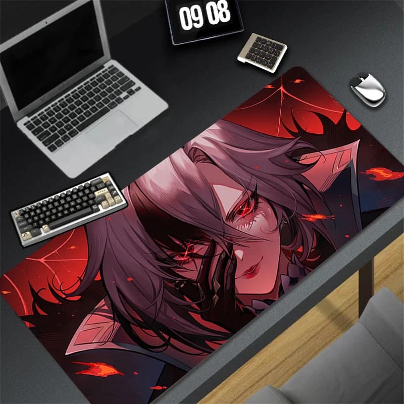 Genshin Impact Harlequin Mouse Mat Anime Cartoon Girl Keyboard PC Game Accessories Mouse Mat Laptop Desk Mat