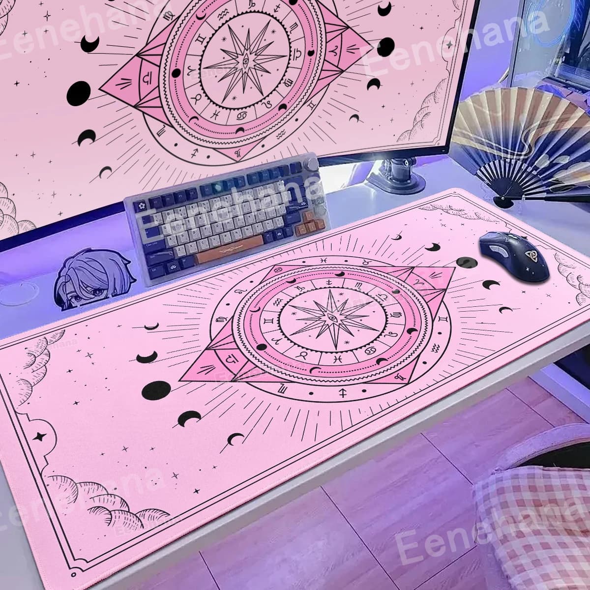 XXL Moon Card Mouse Pad Tastiera Tappeto da gioco grande Tarocchi Design Grande base in gomma antiscivolo Accessori da scrivania per laptop Tappetini