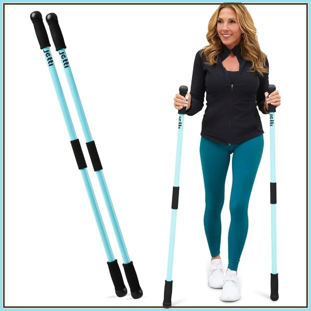 2 Bastoncini da Trekking Leggeri in PVC con Custodia per Escursionismo, Fitness e Avventure all'Aperto (1 kg)