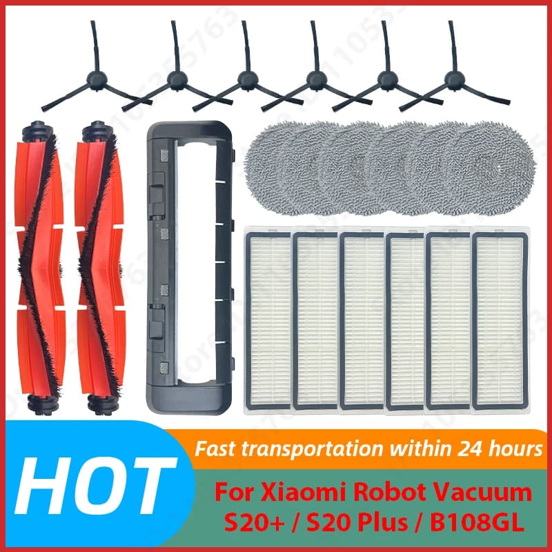 For Xiaomi Robot Vacuum S20+ / S20 Plus / B108GL Parts Accessories Main Brush Side Brush Hepa Filter Mop Cloth Replacement Spare