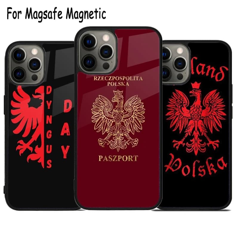 Custodia per telefono con ricarica wireless Polish Eagle per iPhone 17 Air 15 16 16e 14 13 11 12 Pro Max Plus, cover magnetica Magsafe con paraurti