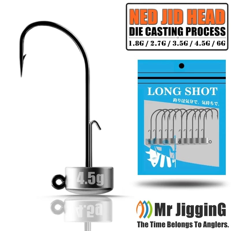 Mr JigginG 10 pz Ned Rig Jig Head Ami da pesca 1.8/2.7/3.5/4.5/6g Morbido Verme Richiamo Bass Fish Pesca Rockfish Trota Accessori