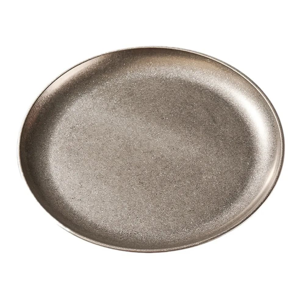 Piatto per Bistecca in Acciaio Inox, Stile Vintage Classico Occidentale, Vassoio Creativo e Durevole per Hotel