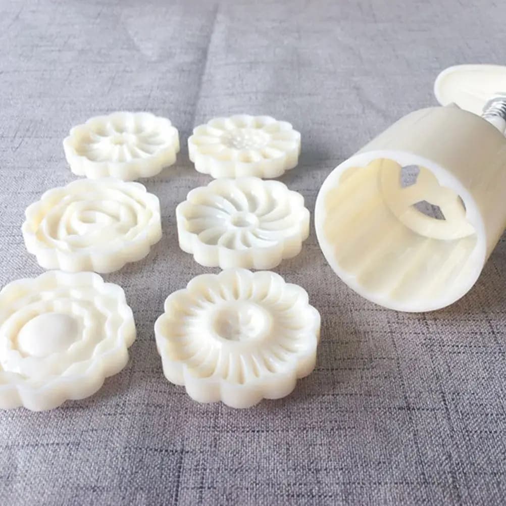 2Sets Food Grade ABS Mooncake Mold Set for Homemade Lunar Festival Baking DIY Fondant Cake Pumpkin Soap Stamps Hand Pressure