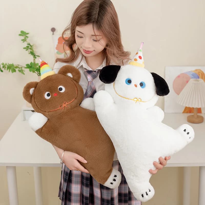 Cuscino Decorativo a Forma di Cucciolo per Adulti, Supporto Lombare in Tessuto per Camera da Letto, Divano e Comodino