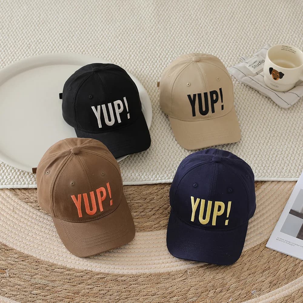 Kids Baseball Cap Boys Girls Fashion Letter Embroidery Hip Hop Adjustable Outdoor Sport Cap Breathable Sunshade Travel Sunhat