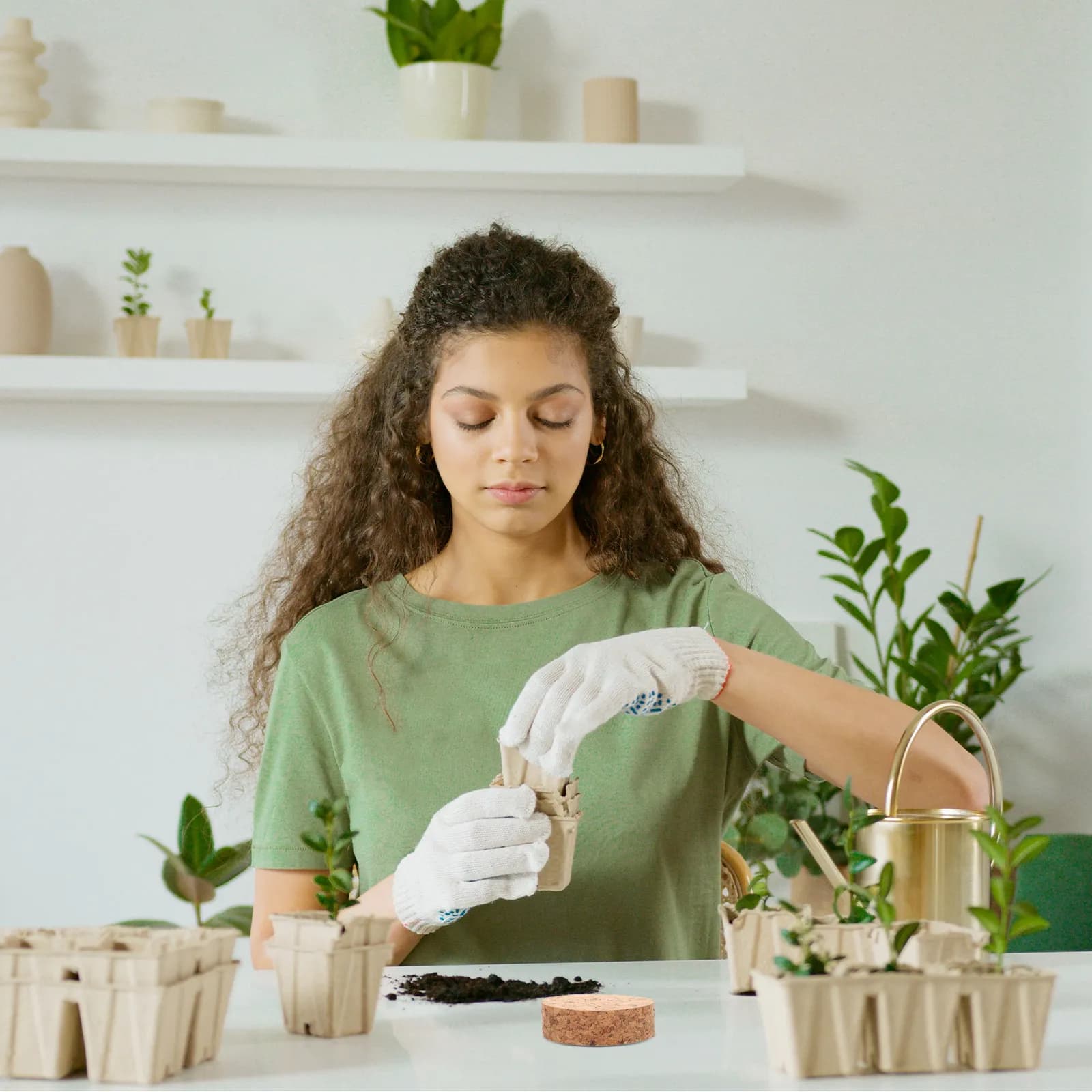 Set di 10 Tappetini Rotondi in Sughero per Vasi, Decorativi e Antiscivolo, per Giardino, Cucina, Appartamento, Personalizzabili