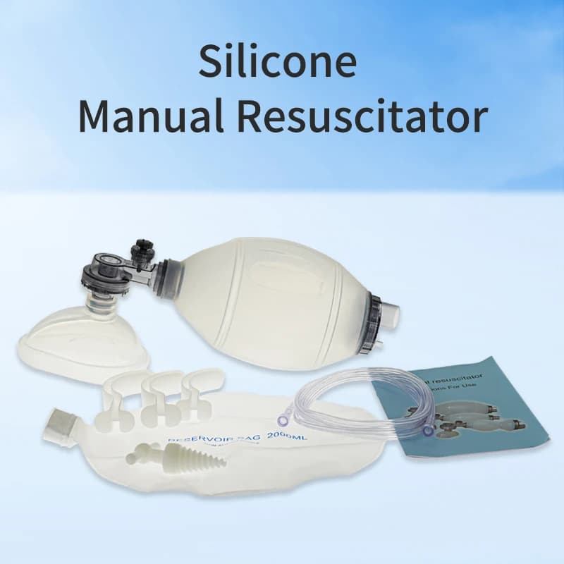 KranVer Sacca di rianimazione manuale in silicone riutilizzabile, strumenti di primo soccorso per la rianimazione cardiopolmonare per adulti, bambini e neonati
