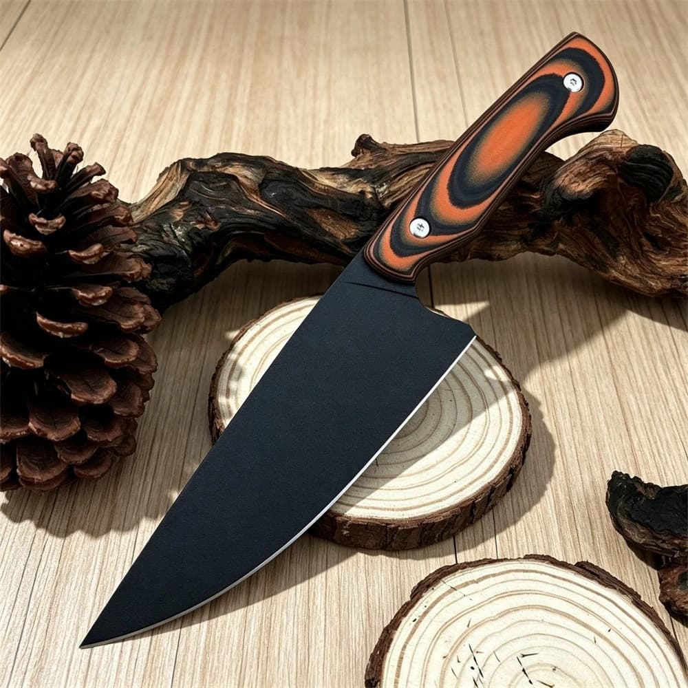 Everyday Carry Multi-Use Fixed Blade EDC Knife 9Cr13Mov Steel Blade G10 Handle Cutting Tool for Camping Hiking and Home Kitchen