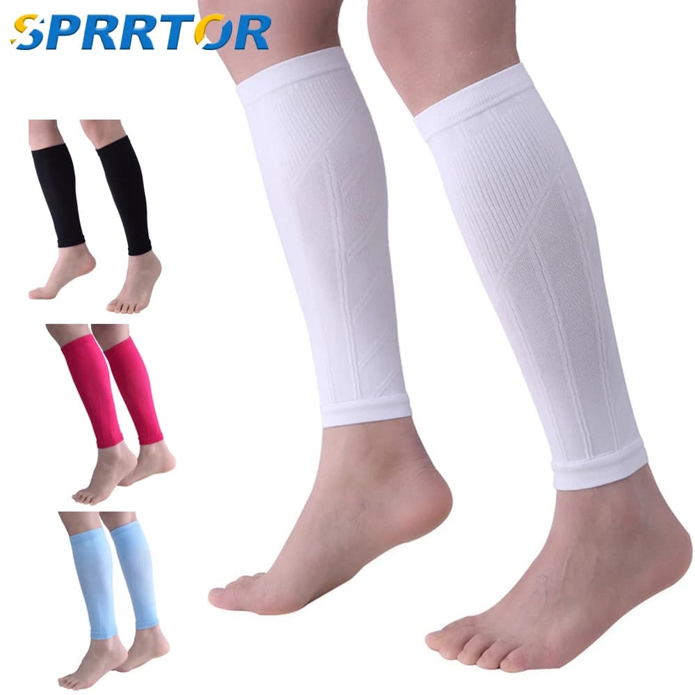 1 paio di maniche a compressione per polpacci per uomo e donna, maniche a compressione per gambe, calzini a compressione senza piedi per stecca tibia e vene varicose