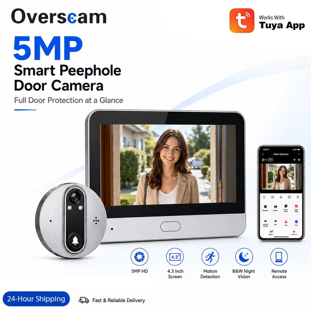 5MP Tuya Smart Life WiFi campanello telecamera videocitofono impermeabile senza fili HD IR visione notturna campanello per porte telecamera per appartamento familiare