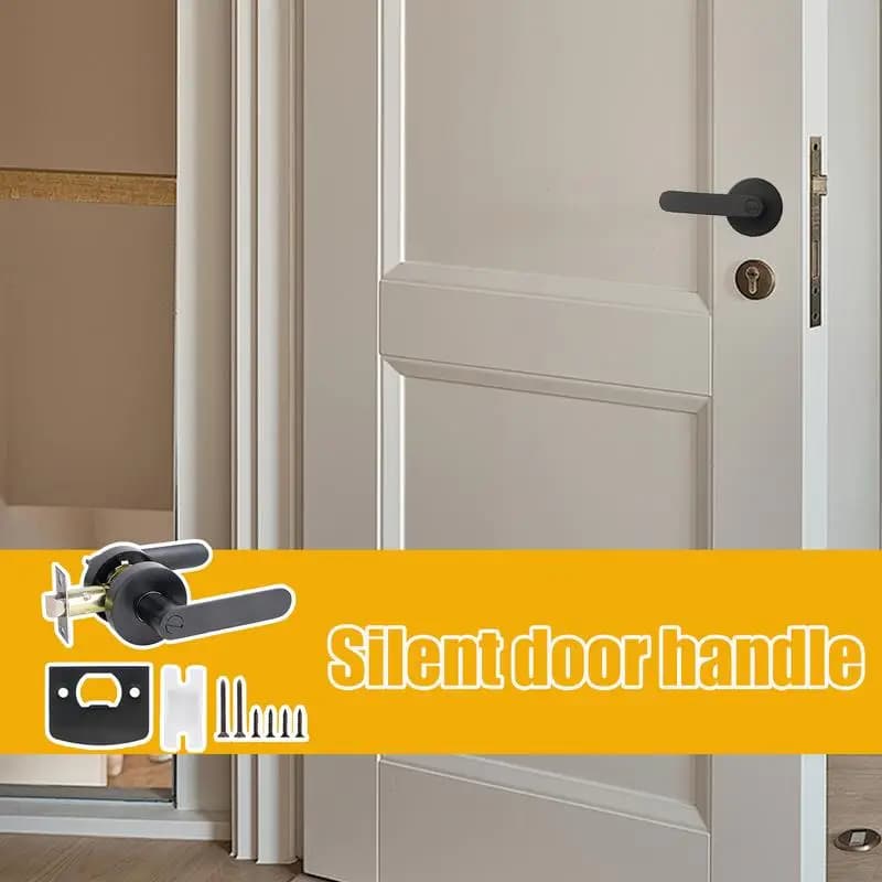 Maniglia per porta interna con serratura Maniglia per porta con passaggio nero resistente Serratura silenziosa per porta privacy Serrature senza chiave per camera da letto