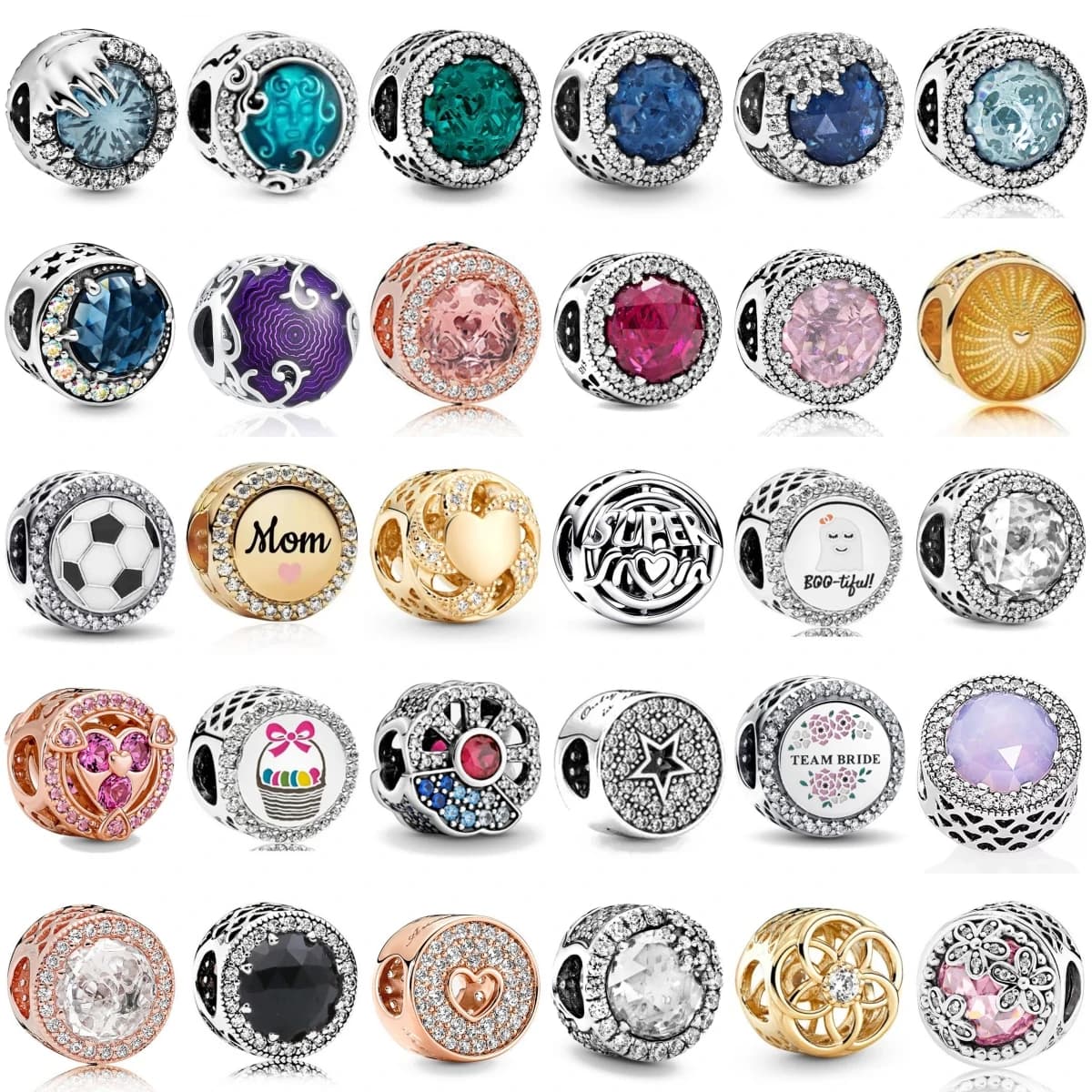 925 sterling silver football flowers ice snow beads round beads charm beads original size pendant bracelet necklace creation jewelry gift