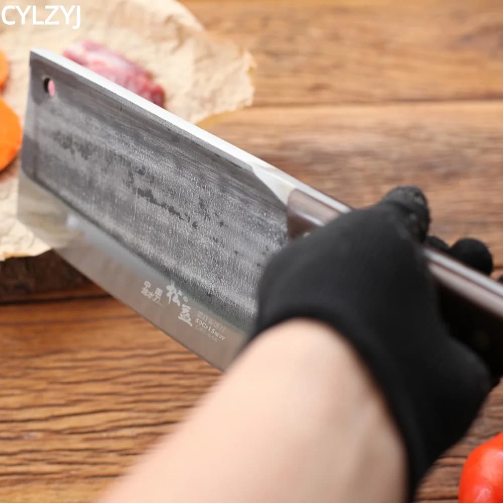 Coltello da taglio cinese Coltello da cucina forgiato a mano addensato da 7,8 mm Coltello da macellaio Durevole lama dura Chopper Coltello da cucina