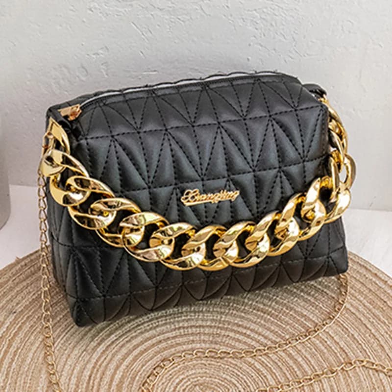 Borsa a tracolla monospalla da donna borsa a rombo borsa a tracolla ricamata a catena moda donna borsa quadrata piccola Lingge tenuta in mano