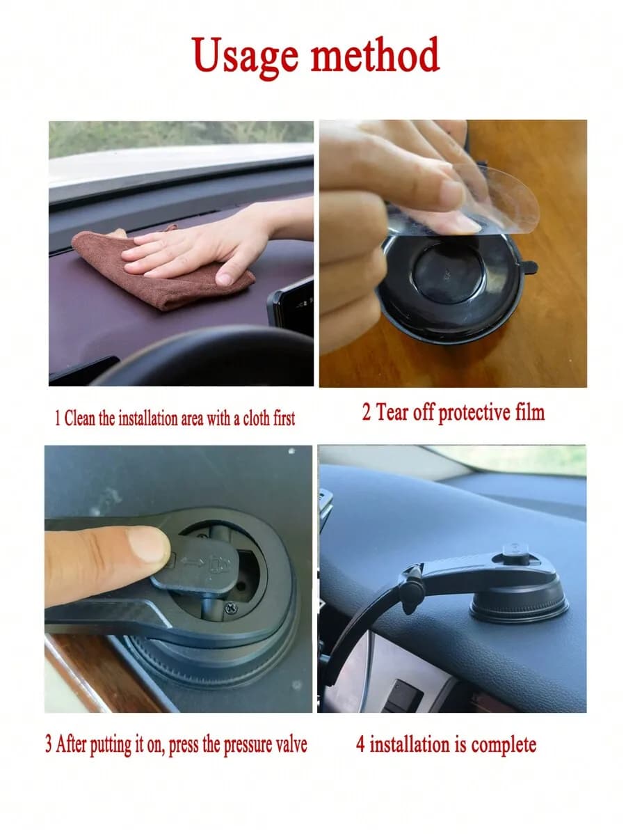 Supporto per telefono da cruscotto per auto con rotazione a 360 gradi, blocco automatico e altezza regolabile
