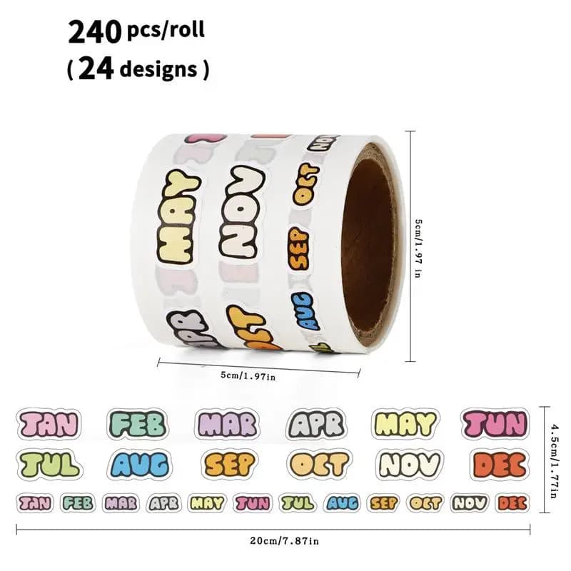 200 pz/rotolo Nuovo Calendario Settimanale Adesivi Numero Mensile Adesivo per Planner Riviste e Organizzatori Decorazione Scrapbooking FAI DA TE