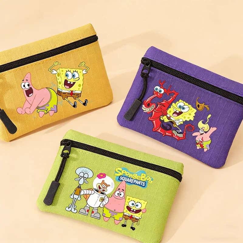 SpongeBob SquarePants Wallet Cartoon Small Bags Chase Skye Coin Purse Key Storage Bag Printing Capacity Pennies Cute Zipper Gift