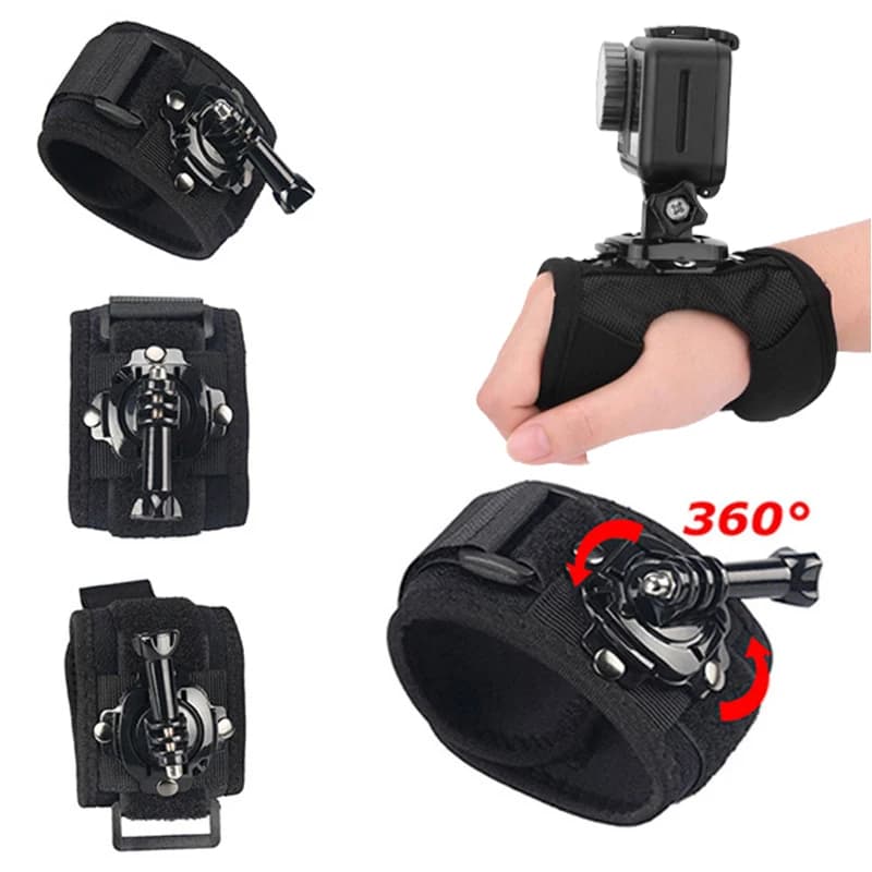Supporto per cinturino da polso con rotazione a 360 gradi per GoPro 13 12 11 10 9 Supporto per cinturino da polso per guanto da polso per accessorio DJI OSMO Action 6 4 5Pro