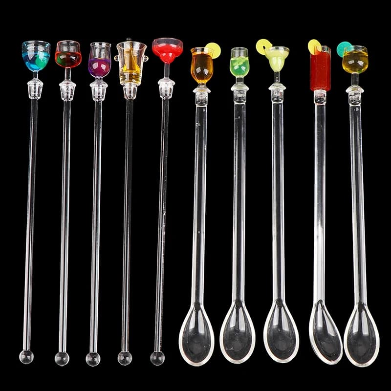Agitatore per cocktail Set di bastoncini per miscelazione bevande Miscelatore per cocktail in acrilico Frullatore Forniture per bar Agitatore per cocktail