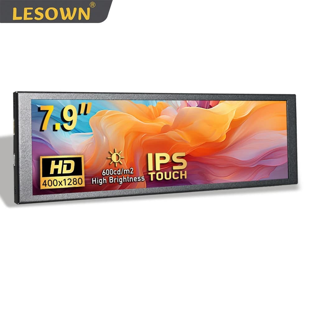 LESOWN Portable 7.84 Inch 7.84 Inch IPS Screen 400x1280 HDMI CPU temperature monitor for Laptop Raspberry pi Aida64