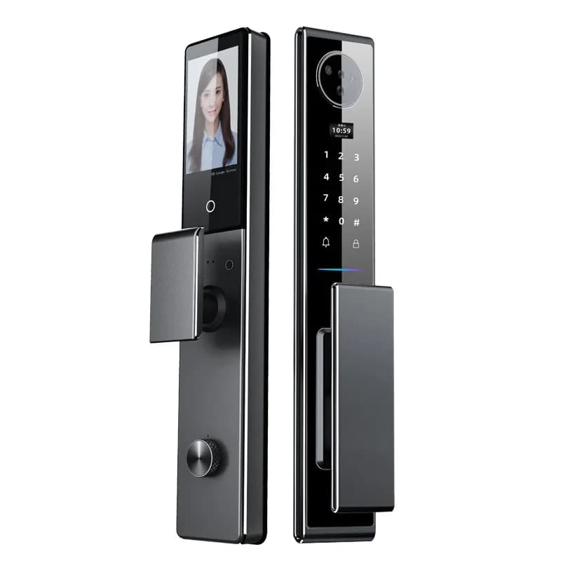 Serratura automatica con impronta palmare, riconoscimento facciale e password, serratura per porta con password, serratura con impronta digitale, serratura intelligente per la casa