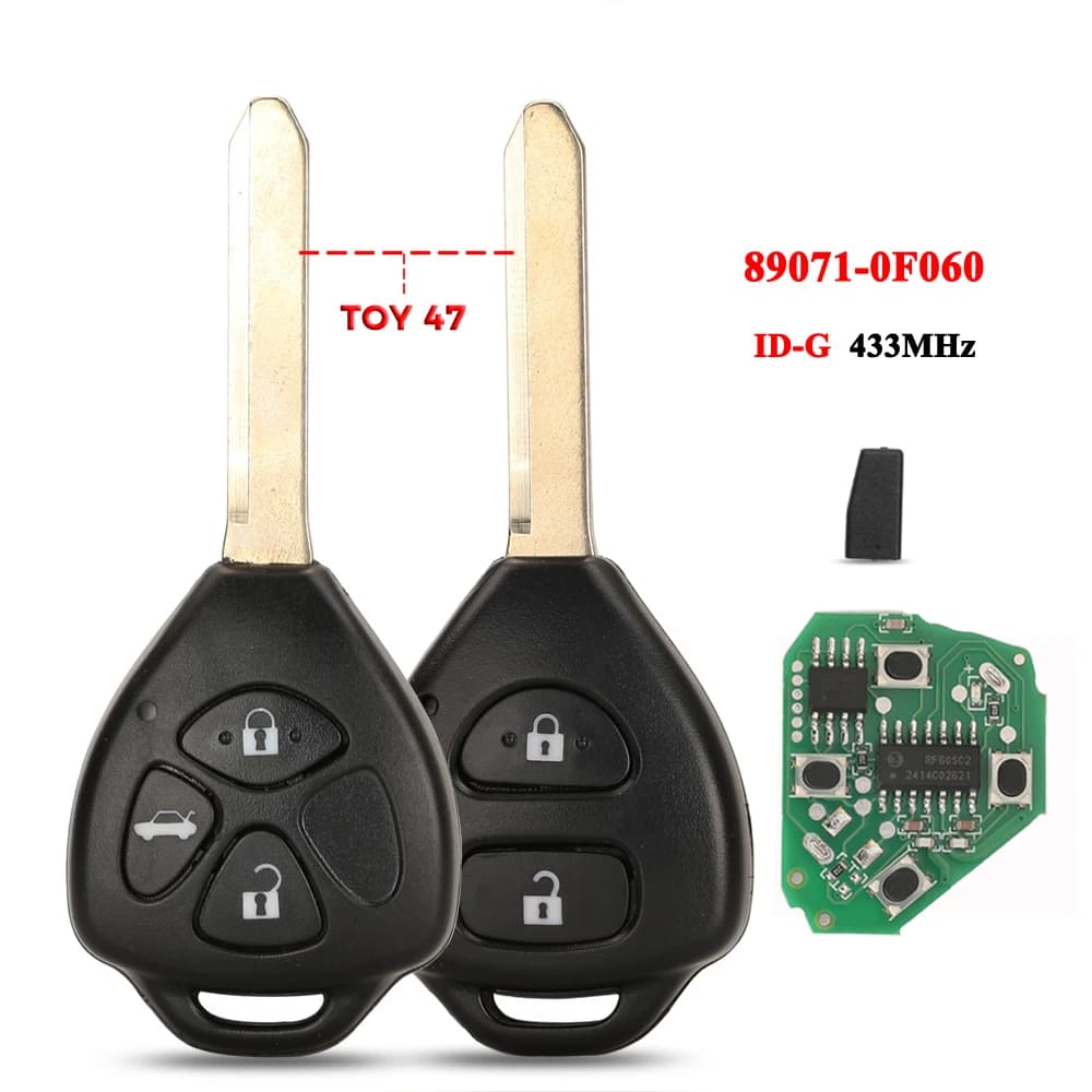 Jingyuqin Sostituzione 89071-0F060 Chiave A Distanza Dell'automobile 433MHZ G Chip Per Toyota verso TOY47 Lama 2/3 Bottoni Fob