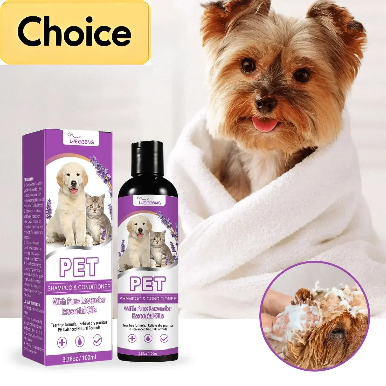 Shampoo balsamo per cani e gatti, Gel doccia per gatti antiacaro odore, ammorbidente per il lavaggio del corpo del gattino, sollievo dalla pelle secca e pruriginosa peli di animali domestici
