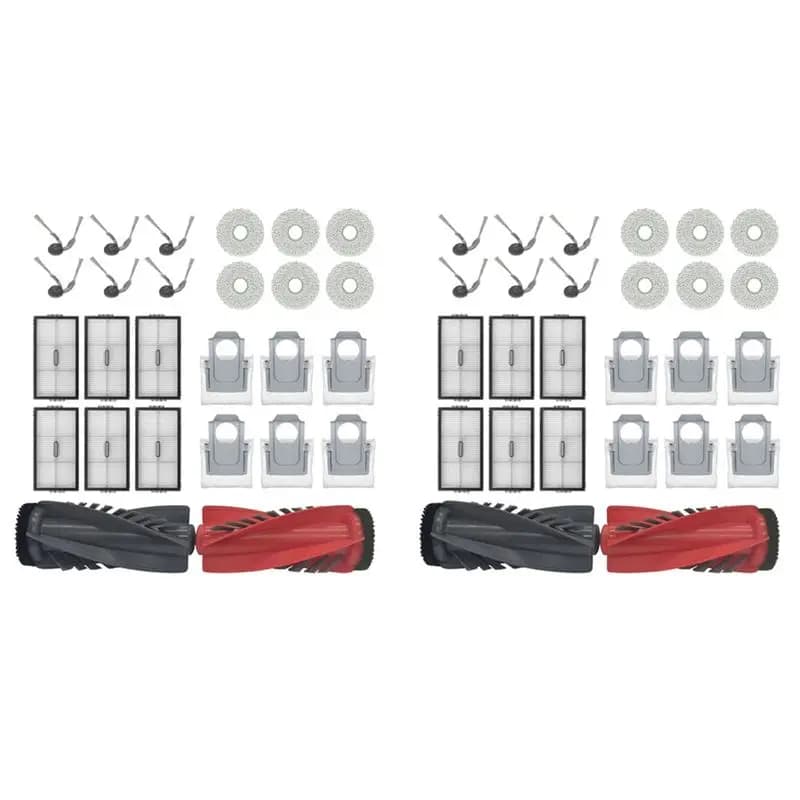 Set di 2 accessori WORTHOWN-2 per Roborock Saros 10R / G20S Ultra: spazzola principale, spazzola laterale, filtro HEPA, panno lavapavimenti, sacchetto raccoglipolvere per robot aspirapolvere.