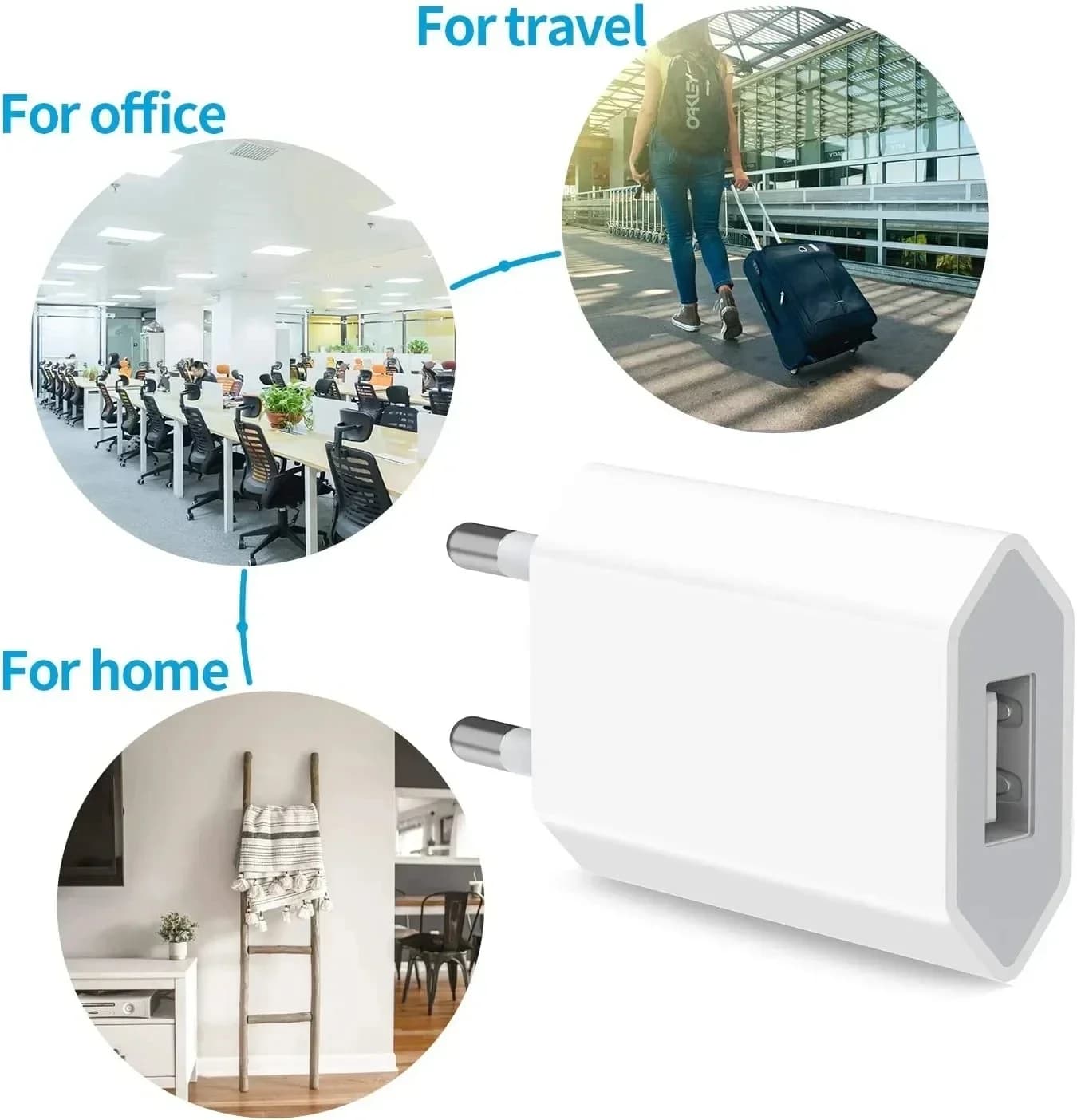 EU Plug Fast Charging USB Wall Charger Adapter with 1m 1.5m 2m Data Cable for iPhone X XR XS 11 12 13 14 Pro Max SE 6S 7 8