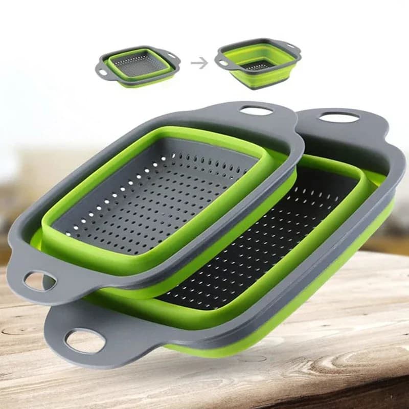 NEW Foldable Vegetable Washing Basket Vegetable Fruit Filter Portable Colander Collapsible Drainer Kitchen Accessories Gadgets