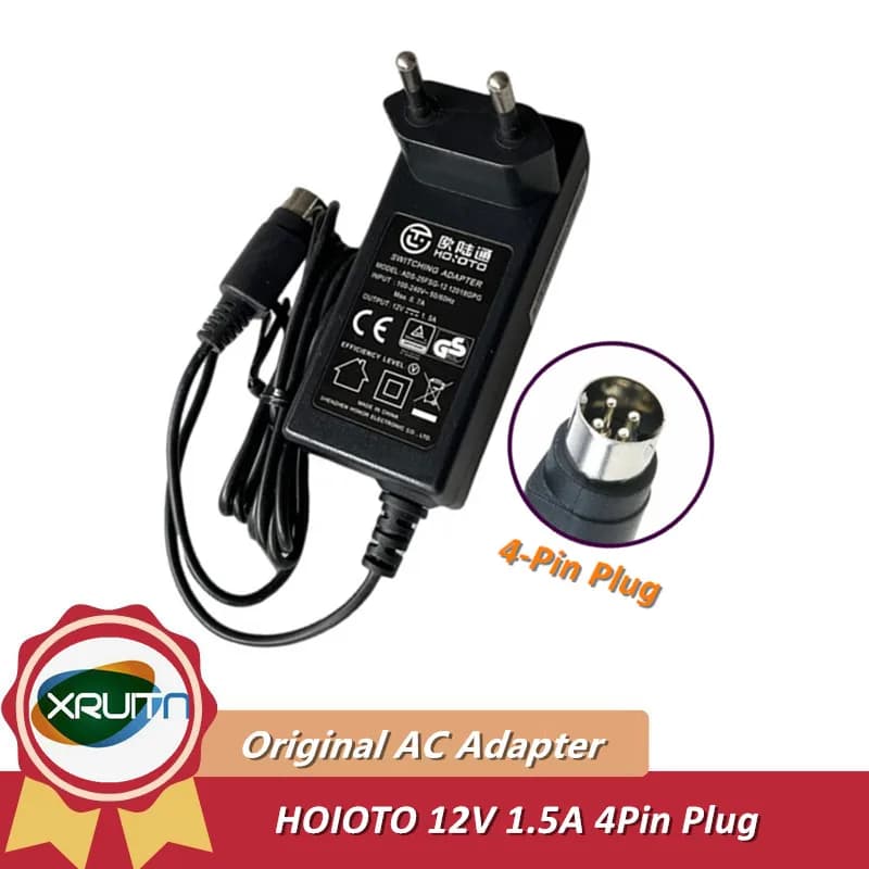 Adattatore CA originale Hoioto ADS-25FSG-12 12018GPG 12V 1.5A 18w EC1008 Alimentatore Caricatore Din a 4 pin ADS-26FSG-12 Spina UE