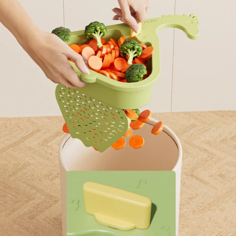 Rack di stoccaggio Collettore di rifiuti alimentari compatto Rubinetto Filtro sospeso Cestello di scarico per lavello facile da pulire per la pulizia della frutta Rifiuti alimentari
