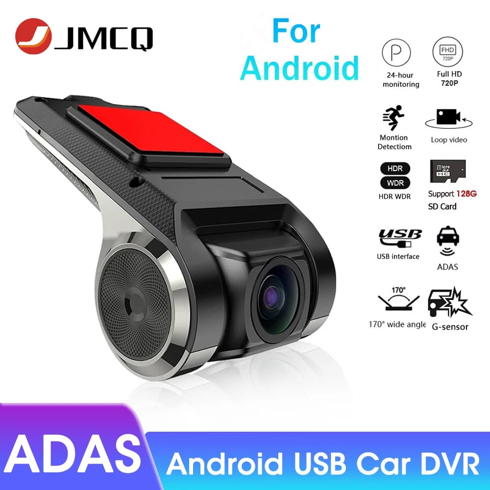 JMCQ Dash Cam ADAS Car DVR Dashcam Video HD 720P/1080P USB TF Card 32G/64G/128G Automatic recorder for Android DVD media player