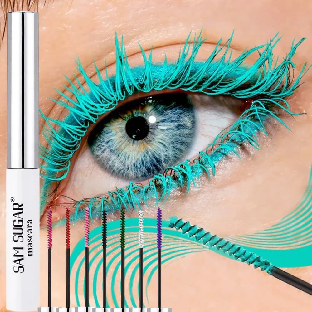 Silk Fiber Mascara Ultrafine Colorful Brush Extends Eyelashes Durable Waterproof Mascara fast drying pink green