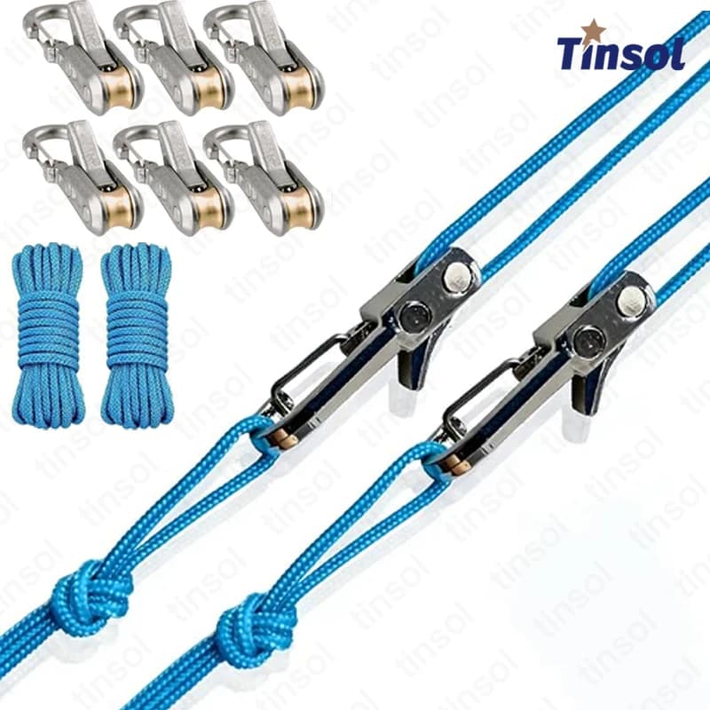 Tensionatore a corda retrattile TINSOL Heavy Duty per tende da campeggio, amache, imbarcazioni e fissaggio attrezzature outdoor
