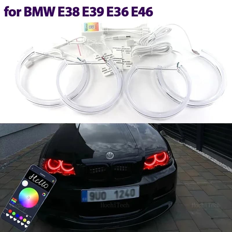 Cristallo LED Angel Eyes Anello RGB multicolore APP Lampada di controllo DRL per BMW E46 M3 E38 E39 E36 Retrofit faro