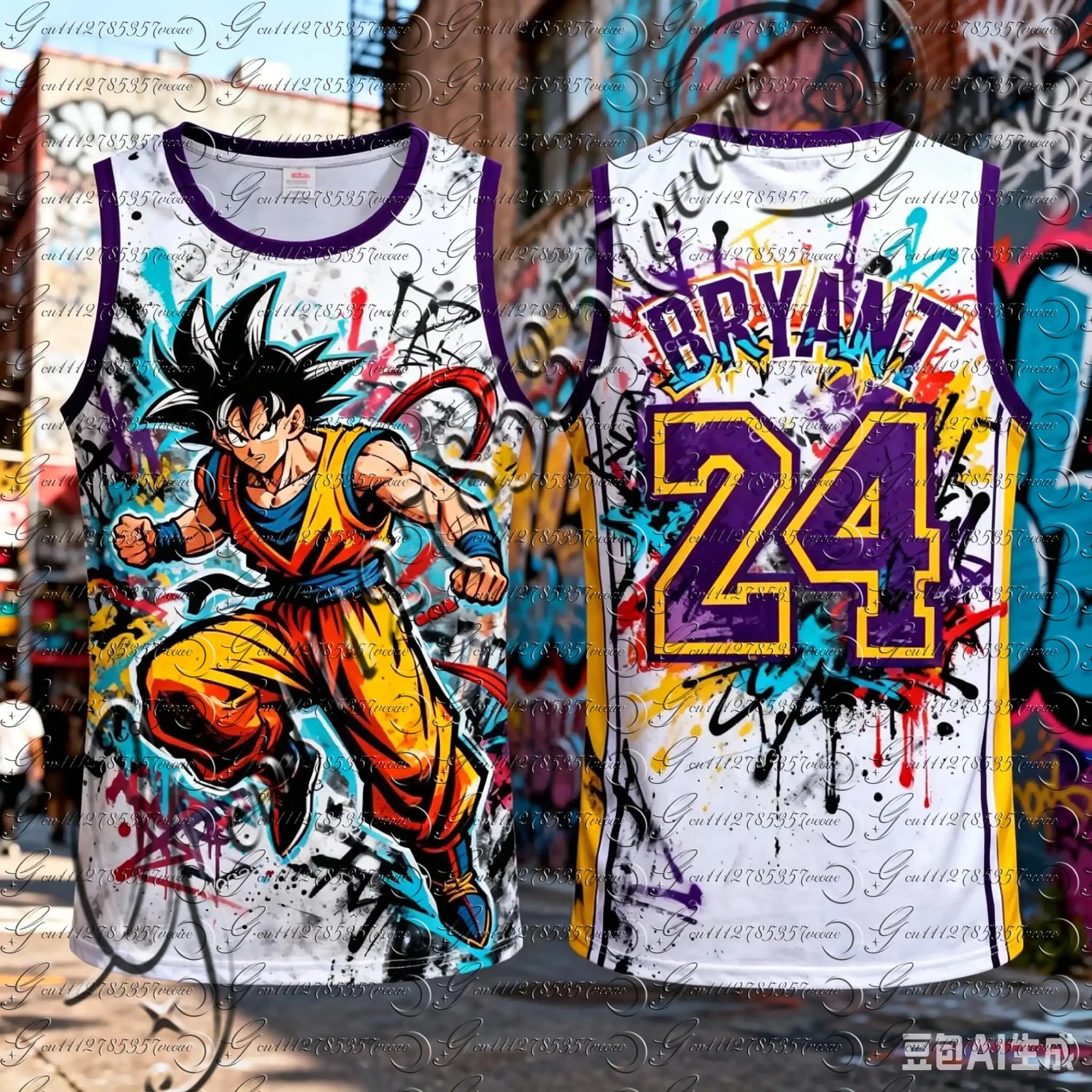 Nuova Maglia da Basket Edizione Speciale Bryant Dragon Ball 2026, Gilet Sportivo da Uomo con Graffiti, Gilet da Basket per Bambini ad Asciugatura Rapida