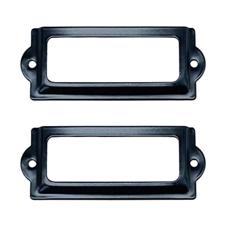 24 Pack] Office Library File Drawer Cabinet Card Tag Label Holder Metal Frame