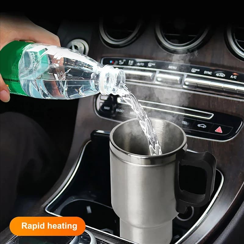 AEE2-450ML 12V Cars Heating Cup USB Heating Bottle Drinking Tea/Coffee Maker Cup Accendino Cable Heated Water Travel Cup Electric Cup