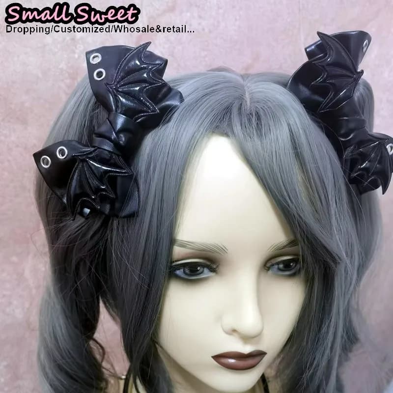 "Devil's Wings“ Hair Clips Women Subculture Steampunk Gothic Punk Leather Hairpin Y2K Girl Harajuku Hair Accessories Edge clamp