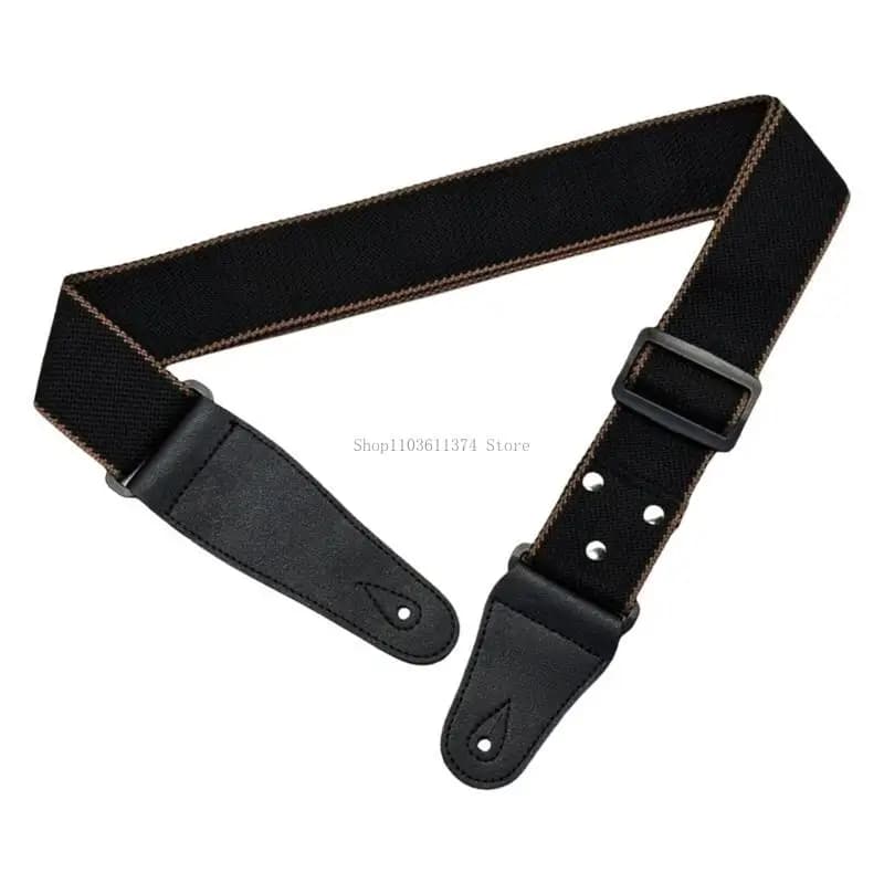 Adjustable Guitar Strap with Pick Holder 2In Width Cotton Guitar Shoulder Strap